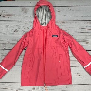 Patagonia Coral Pink Hooded Rain Jacket - 4T